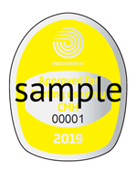 Yellow Helmet Stickers - per sheet of 10